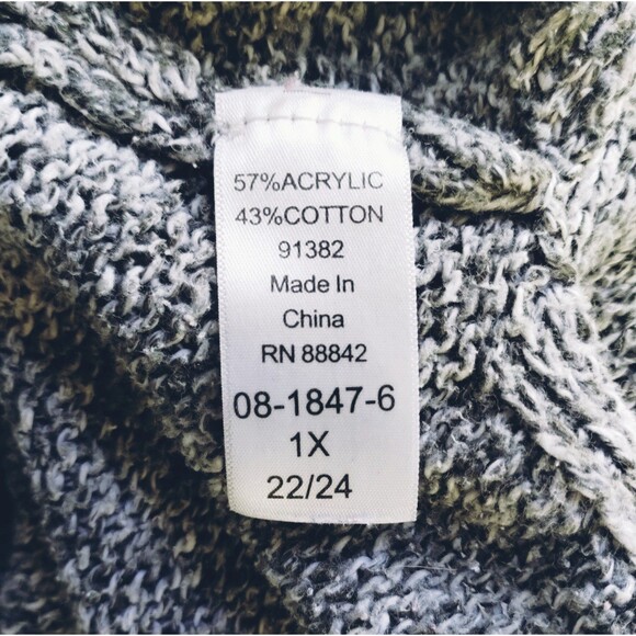 Baggy Grey Lightweight Long Tunic Sweater Women's 1X  Boatneck Long Sleeve Cozy - Picture 8 of 10